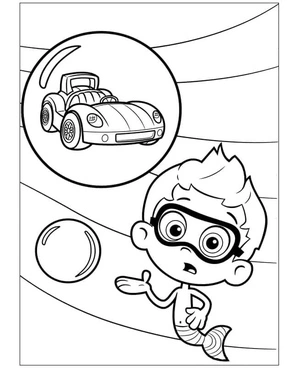 Nonnie Contemplates The Automobile Coloring Page
