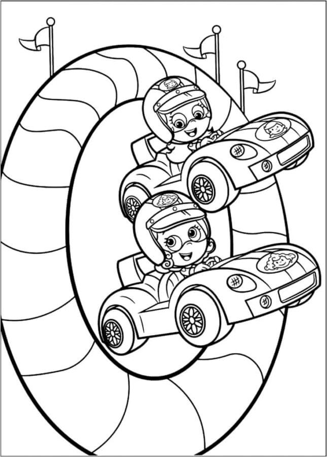 Racing Guppies Coloring Page