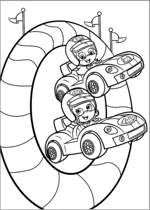 Racing Guppies Coloring Page