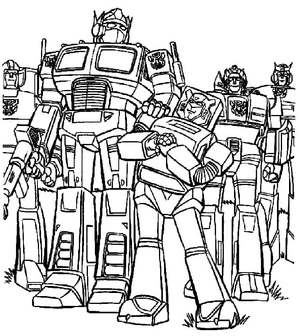 Bumblebee and the Autobots Coloring Page