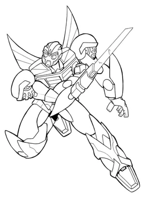 Bumblebee Wielding Swords Coloring Page