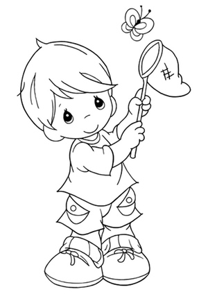 Boy Chasing Butterflies