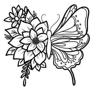 "Number 3 Butterfly" Coloring Page
