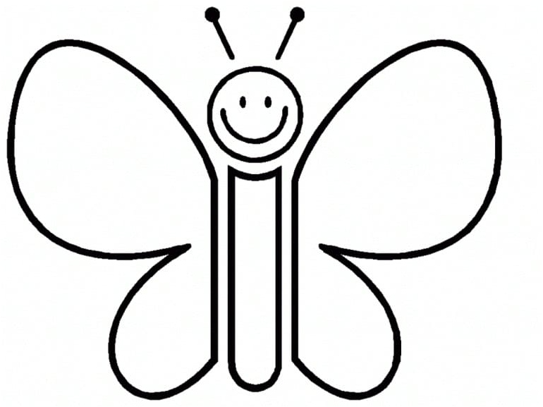 Printable Cartoon Butterfly Coloring Page Coloring Page