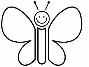 Printable Cartoon Butterfly Coloring Page
