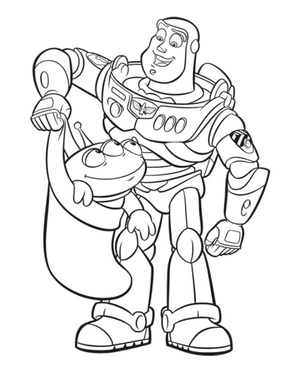 Buzz Lightyear and the Alien Coloring Page