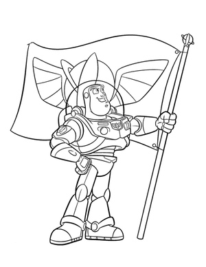 Buzz Lightyear and the American Flag