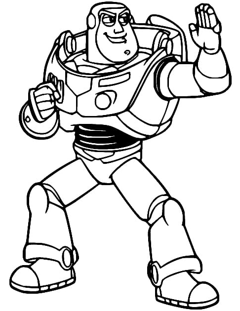 Buzz Lightyear in Action Coloring Page