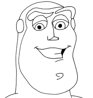 The Funny Face of Buzz Lightyear Coloring Page