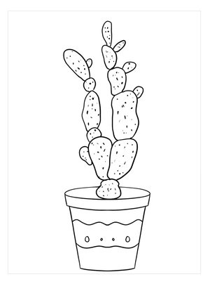 Cactus with Long, Slender Fingers Coloring Page