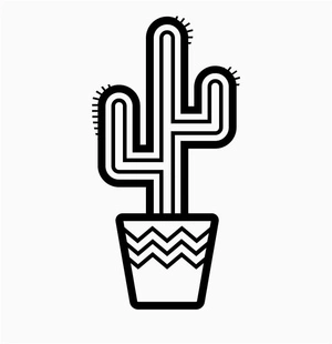 Emoji Cactus Coloring Page
