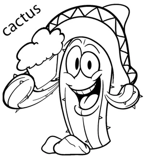 Hilarious Cactus Coloring Page