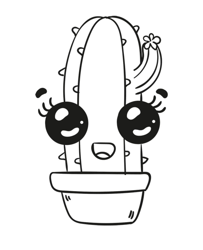 Sweet Cactus Coloring Page