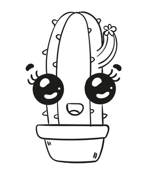 Sweet Cactus Coloring Page