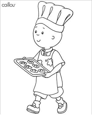 Caillou Baking Cookies