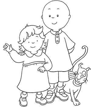 Caillou, Rosie, and Gilbert Coloring Page