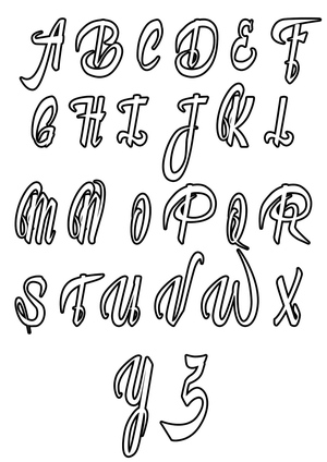 Alphabet Letters in Calligraphy