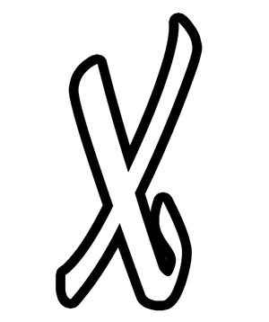 Decorative Alphabet Letter X for Calligraphy Coloring Page
