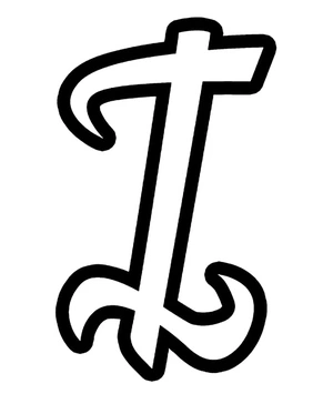Decorative Letter I for Calligraphy Alphabet Coloring Page