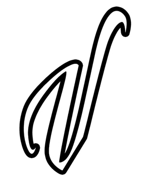 Letter V Calligraphy Alphabet