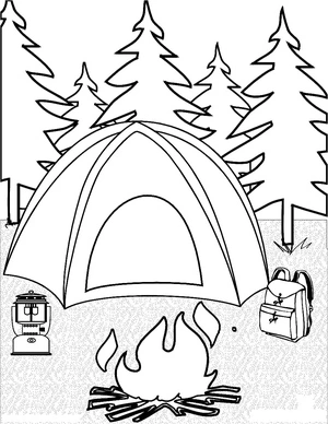"Camp freely" Coloring Page