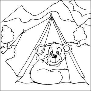 Camping Koala Coloring Page