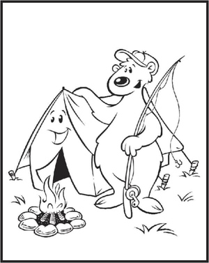 The Bear is Fishing with a Fishing Rod