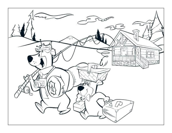 The Bears Settled Down at the Campsite Coloring Page