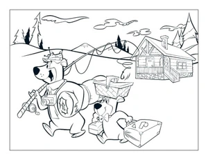 The Bears Settled Down at the Campsite Coloring Page