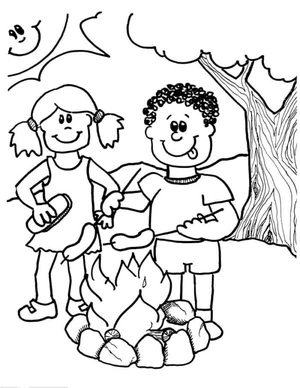Tourists Everywhere Love to Indulge in Grilled Sausages Coloring Page