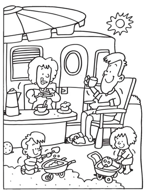 Travelers' Campsite Coloring Page