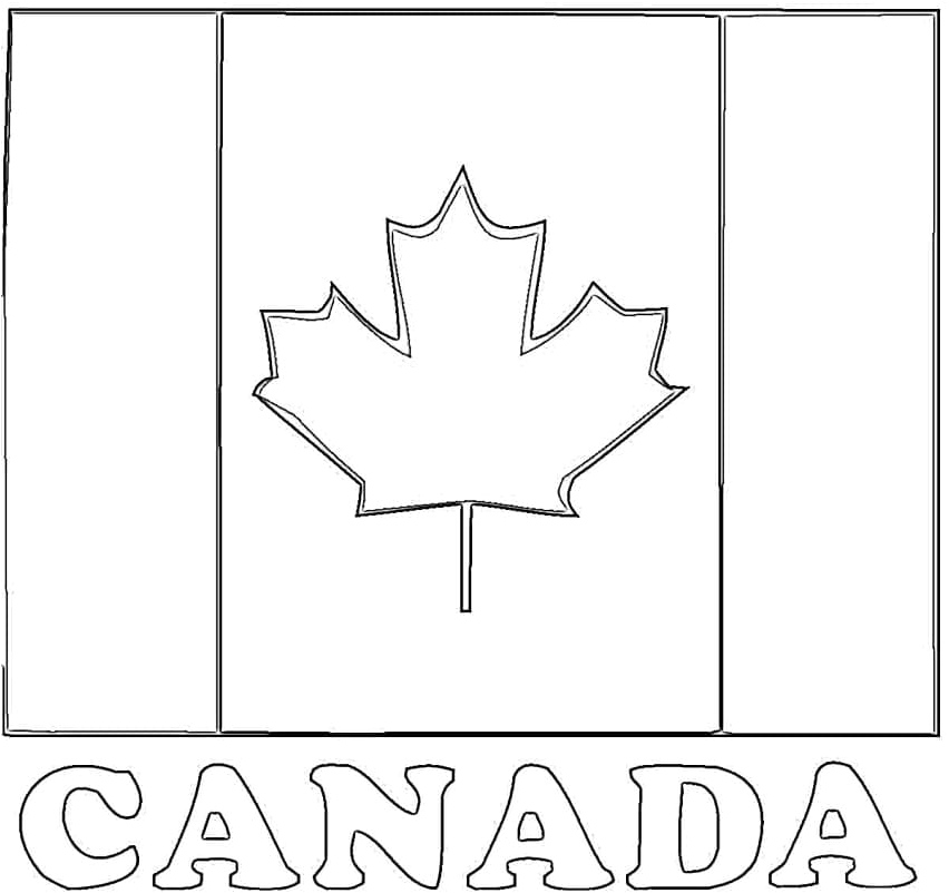 Canadian Flag Coloring Page