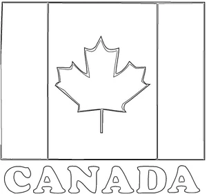 Canadian Flag Coloring Page