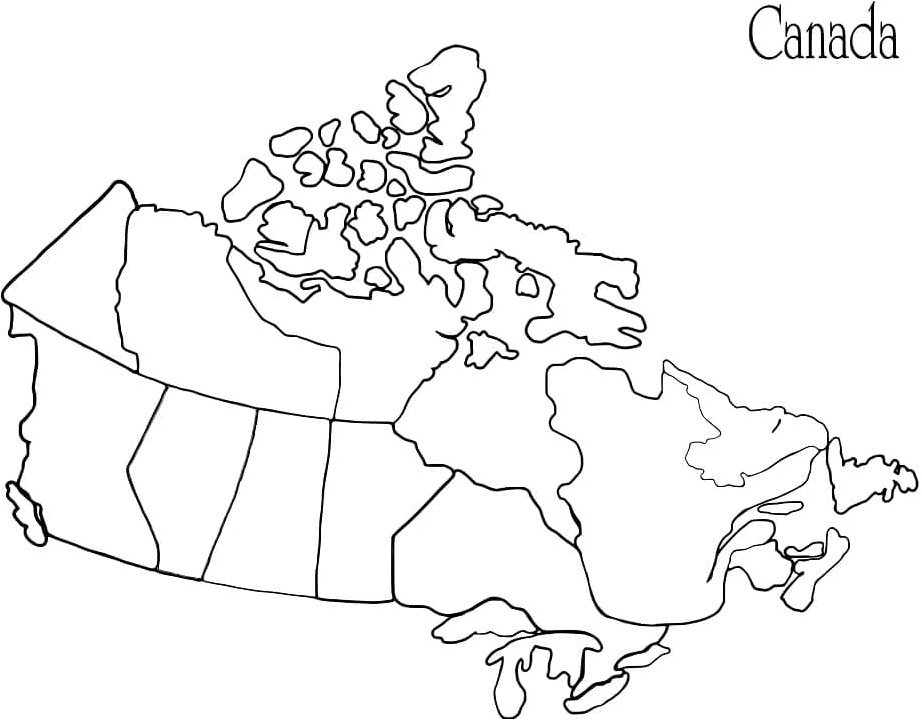 Printable Canada Map Coloring Page