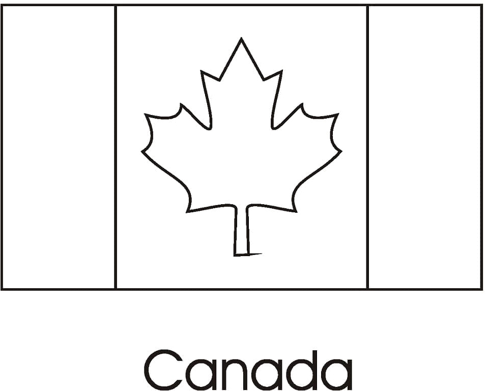 Printable Coloring Page of the Canadian Flag Coloring Page