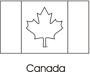 Printable Coloring Page of the Canadian Flag