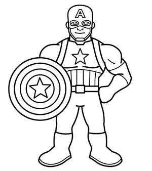 Basic Captain America Coloring Page