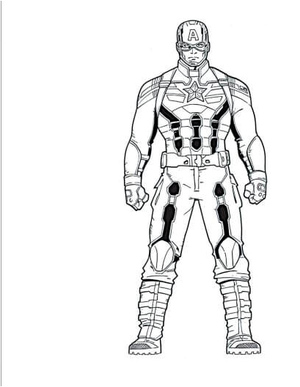 Captain America Standing Without His Shield - Coloring Page