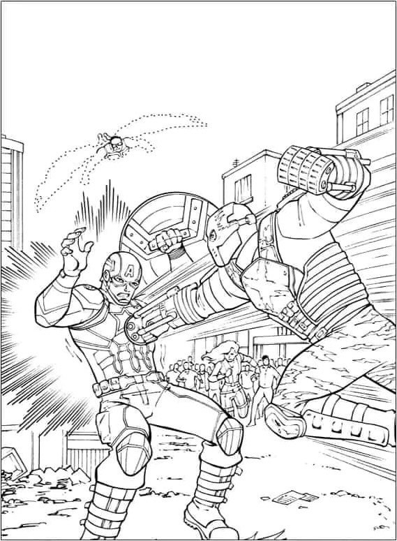Captain America versus Crossbones Coloring Page