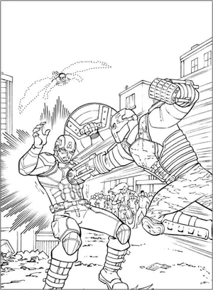 Captain America versus Crossbones Coloring Page