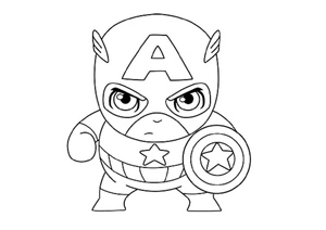 Captain America with a Chunky Twist Coloring Page