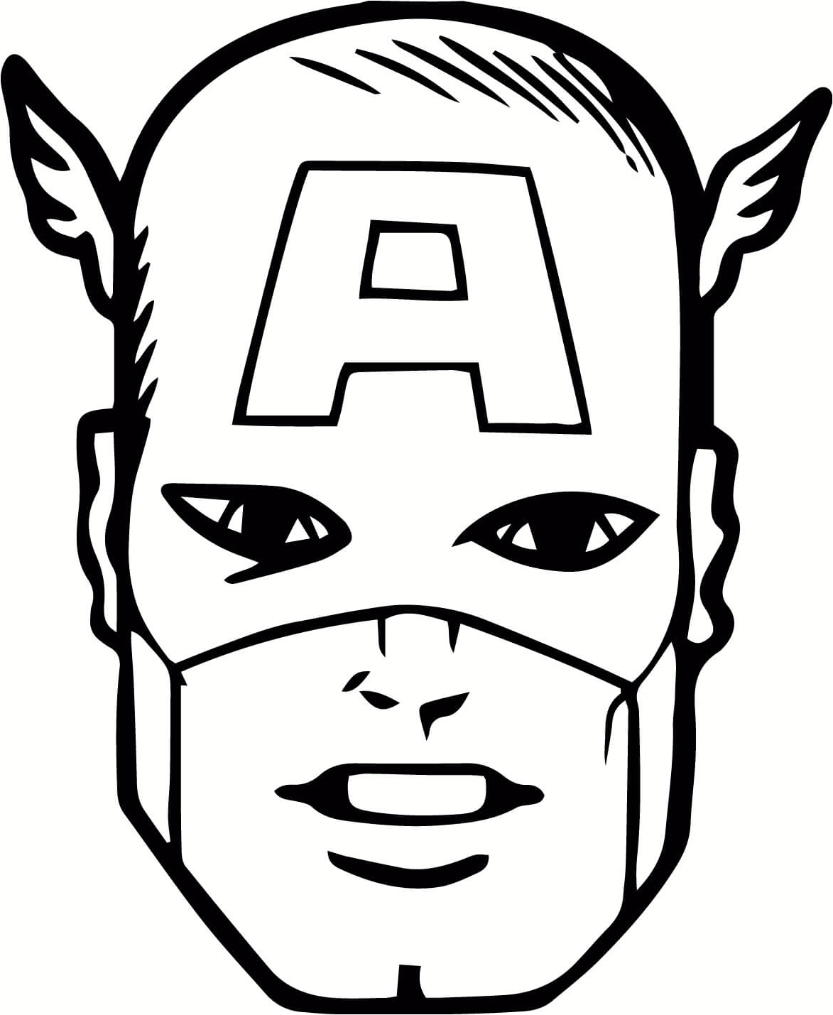 Face of Captain America Coloring Page