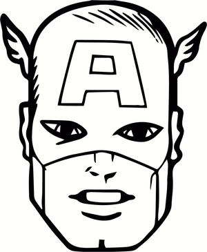 Face of Captain America Coloring Page