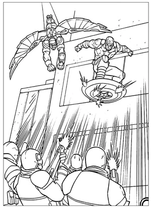 Falcon and Captain America Coloring Page