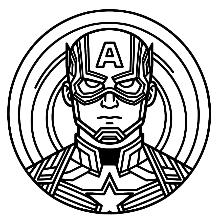 Image of Captain America Coloring Page