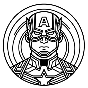 Image of Captain America Coloring Page