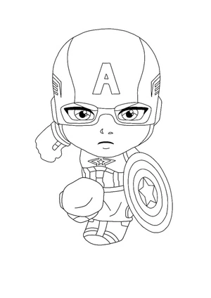 Tiny Captain America Coloring Page