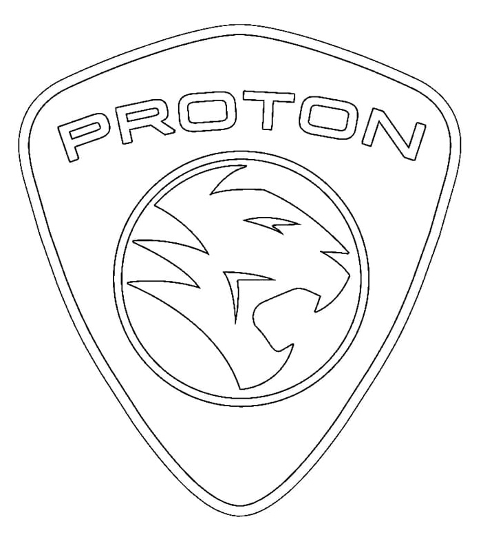 Car Logo of Proton Coloring Page