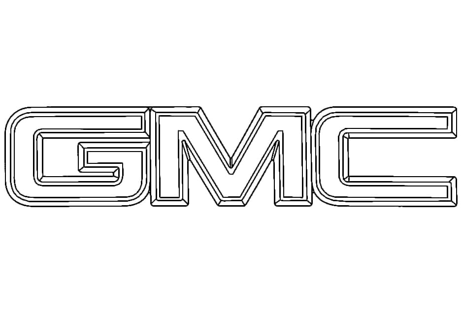 Logo of a GMC Car Coloring Page
