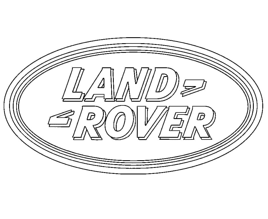 Logo of a Land Rover Car Coloring Page